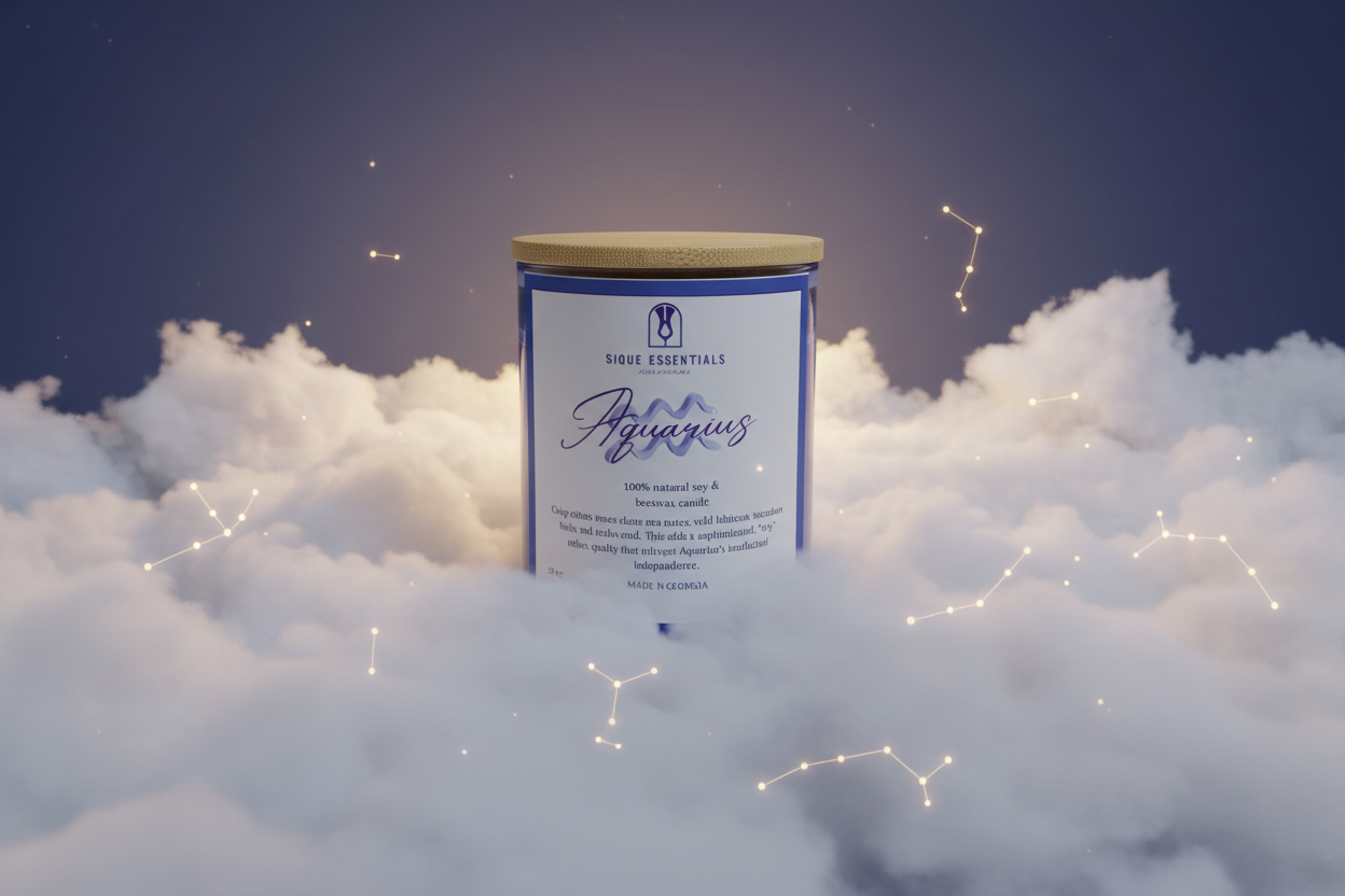 Aquarius Candle on Clouds