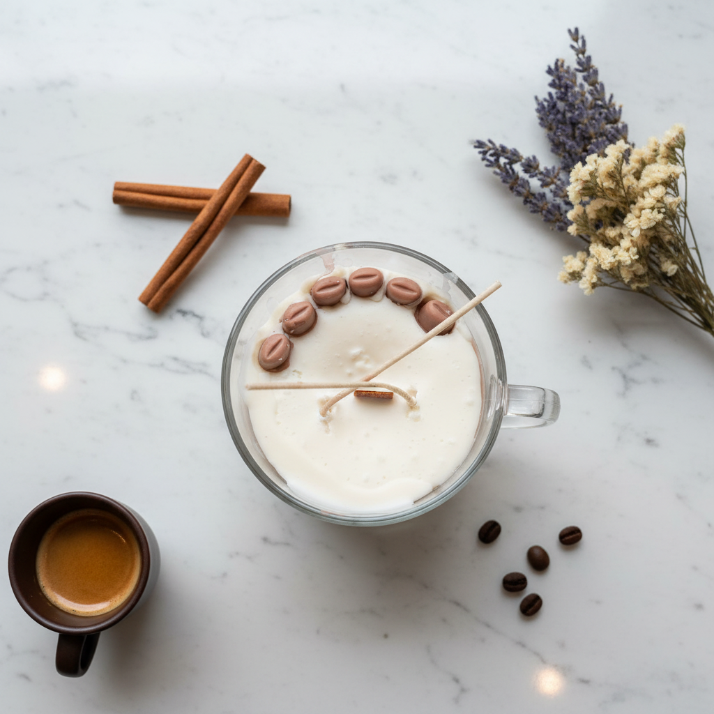 Candle Mug - Marble Overhead