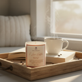 Coffee candle lifestyle - cozy morning