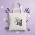 Just Breathe Lavender Tote - Lavender Background