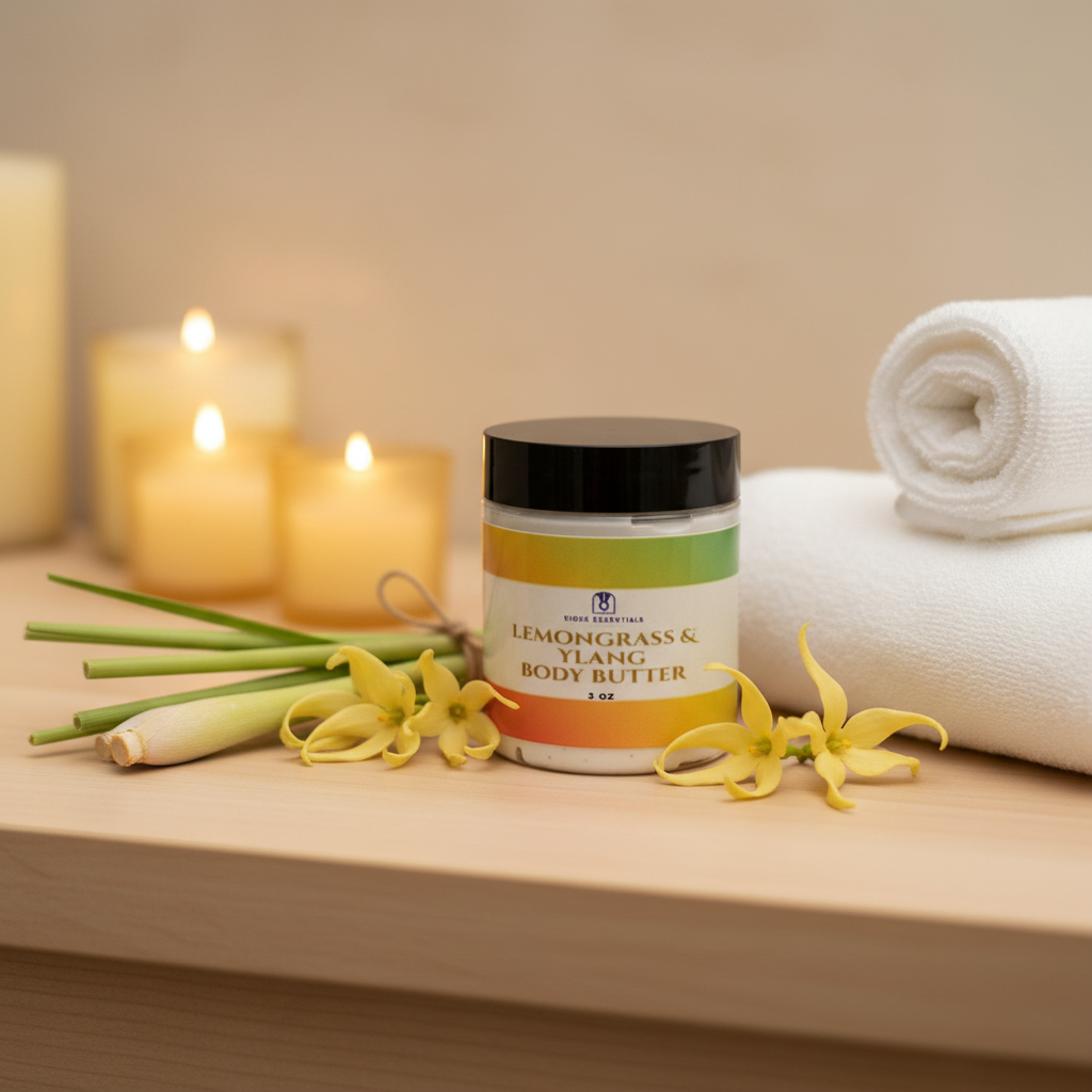 Lemongrass & Ylang Ylang Body Butter - Spa Background