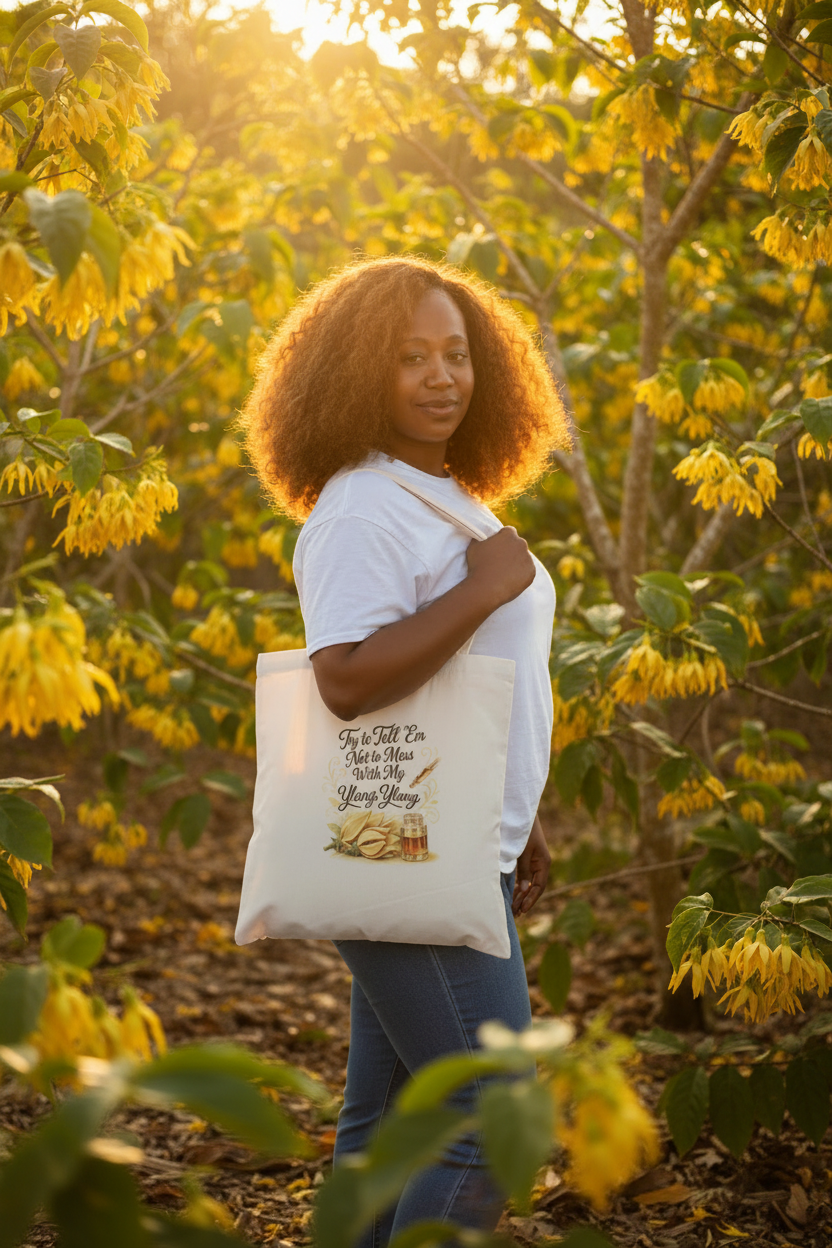 Model in Ylang Ylang Forest with Tote