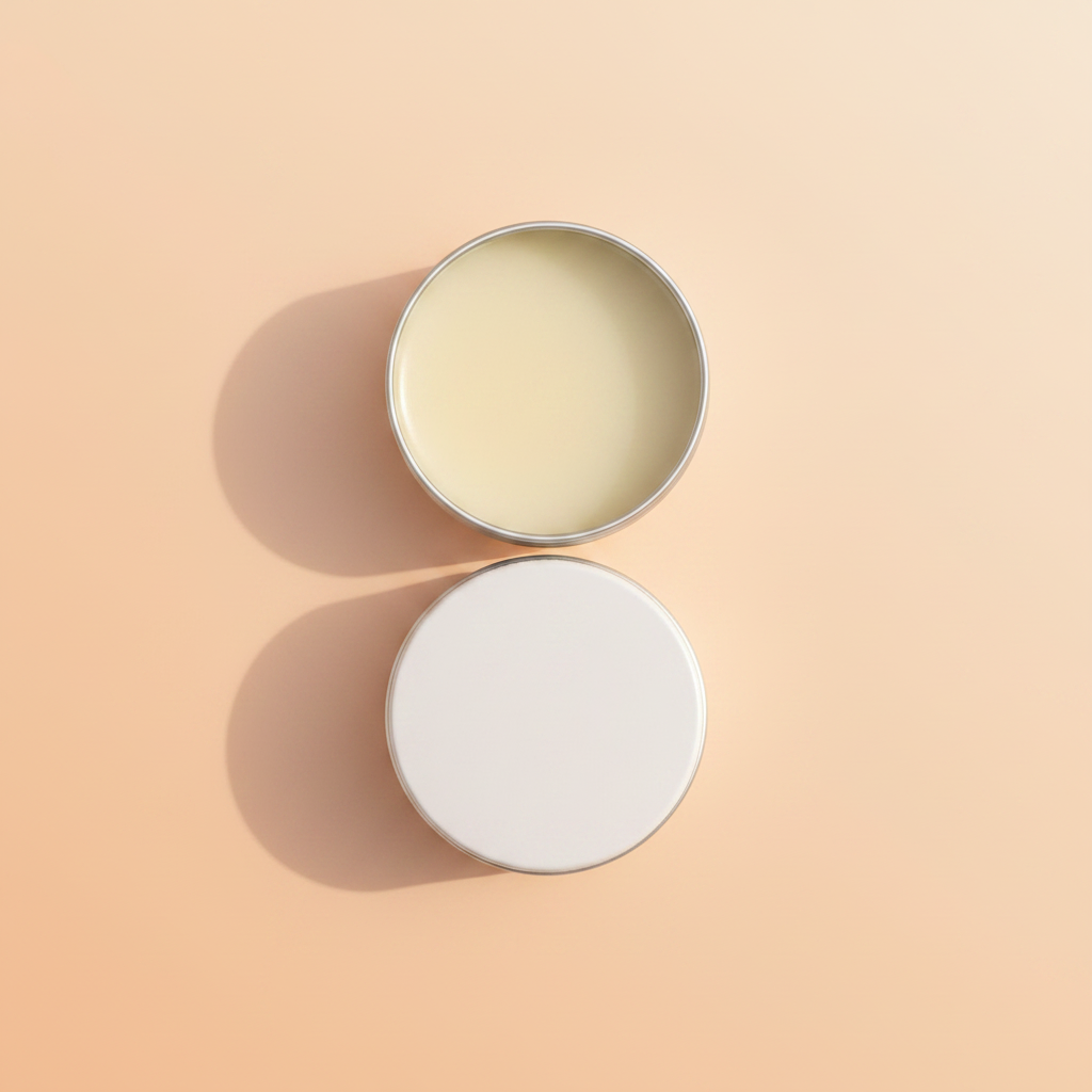 Orangesicle Lip Balm Open Tin Background