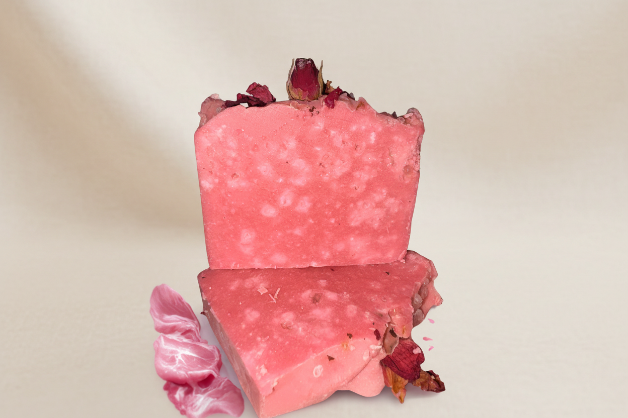 Remaining soaps and lip balm with cohesive backgrounds