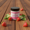 Wildwood Strawberry Body Butter - Strawberry & Teakwood Background